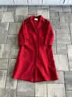 Vintage Fleurette Size 16 100% wool button up red trench coat