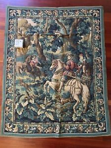 62*49 Antique Vintage Tapestry Horse Rider Beautiful Colors
