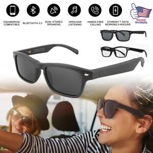 Bluetooth5.0 Smart Glasses Wireless Polarized Sunglasses w/Speaker Voice Control