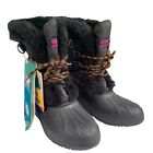 Sorel Kaufman Snow Boots Women's Size 6 Black Felt Lining Removable Waterproof**
