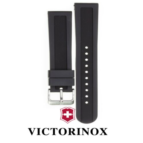 New Victorinox Swiss Army Rubber Strap Black Diver Watch Band 22mm 20mm R x1