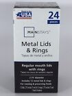 Mainstays Canning Bands & Lids Rings Regular Size Jars 24-Pack In Hand Fast Ship