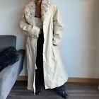 Vintage Terry Lewis Thermolite Leather Trench Coat Fur Trimmed Collar