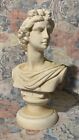 Vintage 70’s Alabaster Hand Carved Apollo Greek Mythology God 6” Bust Statue
