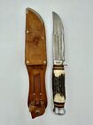 New ListingEstate Vintage SOLINGEN EDGE BRAND 457 Stag Steel Fighting Hunting  Knife Sheath
