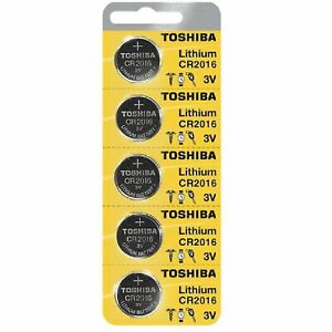 5 x New Original Toshiba CR2016 CR 2016 3V LITHIUM BATTERY BR2016 DL2016