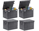 4 Pack Large Collapsible Storage Bin with Lid, Decorative Box, Cube, Organizer