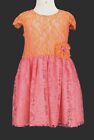 HALABALOO girl  DRESS floral lace pink orange CHASING FIREFLIES EUC size 5