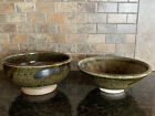 Set Of 2 Handmade Studio Pottery Small Bowls Arlene Ramage? Green/Brown