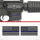 2X American Flag Thin Blue Line Sticker Vinyl Decal AR-15 Lower Tactical Police