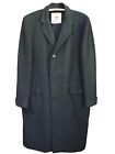 Men's Long Vintage Dark Charcoal Gray High Quality Cashmere Wool Coat
