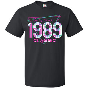 Inktastic Born In 1989 Throwback Birthday T-Shirt 80s Classic Original Vintage