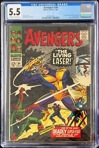 Avengers #34 CGC 5.5  1966 Silver Age Marvel 1st Living Laser Amricons KS47
