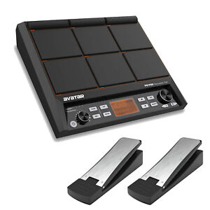 Percussion Pad 9 Trigger Sample Multipad Tabletop Electric Drum with Foot Pedals