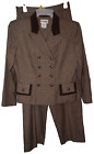 Perceptions by Irene B Multicolor Brown Houndstooth Pant Suit Size 12