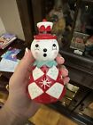 New Johanna Parker Red Carnival Cottage Snowman Christmas Bell Clapper Valentine
