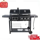 Charcoal/Gas Grill Large Cooking Space, Dual Fuel, Side Burner Outdoor Cooking