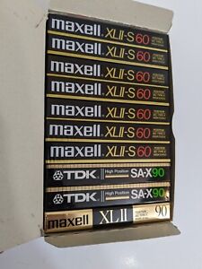 10 New Mix Sealed  Maxwell XLll-S 60/90 Min,  TDK-SA-X 90min ,  Blank Tape Lot