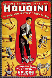 Houdini 22x30 Mysterious Magic Beautiful Art Print Hand Numbered Ltd. Edition