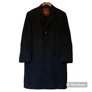 Black 100% Mongolian Cashmere Long Trench Coat Khingana J.L. Hudson CO. Detroit