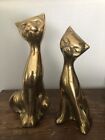 New Listing2 Vintage Brass Siamese Cat Brass Figurines