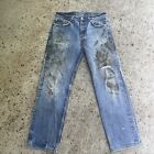 Vintage Levi's 501 Mens Light Blue Wash 80s 90s 32x29 Made In USA Thrashed