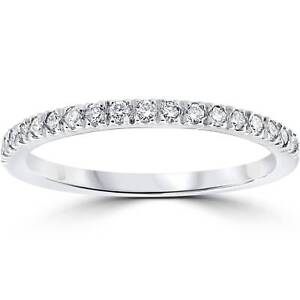 1/4Ct  Diamond Ring Stackable Womens Wedding Band 10K White Gold