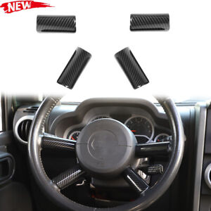 Interior Steering Wheel Cover Trim for 2007-10 Jeep Wrangler JK JKU Carbon Fiber (For: 2008 Jeep Wrangler)