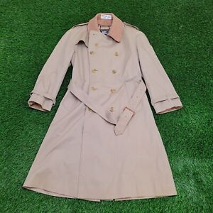 Vintage BURBERRY Trench-Coat Jacket Women Large 22x44 Double-Breasted