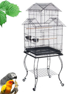 Larg 20 Inch Pagoda Roof Top Lovebird Cockatiels Parakeets Bird Cage W/Stand 913