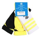 ADIDAS Youth 3-Pack Striped Crew Socks sz L Large (3Y-9) Black Yellow White