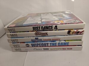 Lot of 5 Nintendo Wii Games: cars toon Wipeout smurfs dance carnival just dance