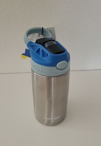 New Contigo Kid's 13 oz. Blue Insulated Stainless Steel AutoSpout Straw Bottle