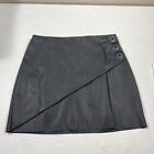 Express New Without Tags Faux Leather Mini Skirt Black Zip Up Back Womens Sz 12