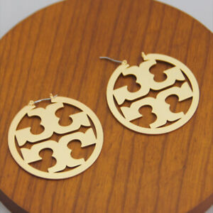 Tory Burch Miller Hoop Matte Gold 18K Gold-Plated Earrings With dust bag