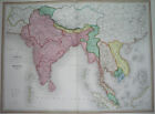 1865 ORIGINAL MAP THAILAND MALAYSIA VIETNAM LAOS INDIA SIAM TIBET SIKHS CEYLON