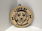 New ListingWooden Christmas Ornament Dog I Love My Labrador 4 Inch Diameter Decoration 155