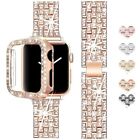 Metal Strap For Apple Watch Bands Diamond Bling Watch Strap + Protective Case