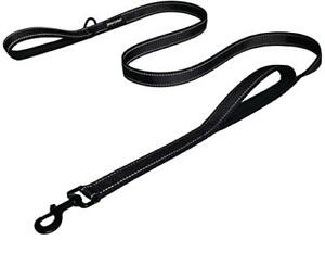 Heavy Duty Dog Leash - 2 Handles 6 ft Long - Medium to Large Dogs (Black)