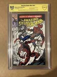 Amazing Spider-Man #361 CBCS 9.0 Signed By Mark Bagley & Randy Emberlin w/Sketch