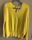 Cabi Canary Yellow Pullover Sweater Size XL Ribbon Tie Back Style 5281