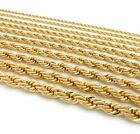 Gold Rope Chain Necklace 2.5mm to 10mm Width 18