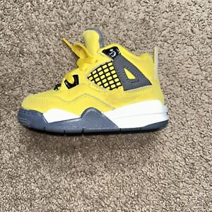 LEFT SHOE ONLY Nike Toddler 6C Air Jordan 4 Retro Lightning Yellow BQ7670-700