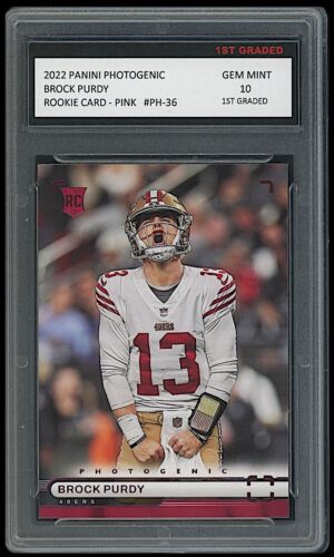 BROCK PURDY 2022 PANINI PHOTOGENIC PINK 1ST GRADED 10 NFL 49ERS ROOKIE CARD RC