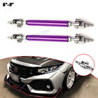 Purple Alloy 6''-9'' Front Bumper Lip Splitter Strut Rod Tie Bar For Honda Civic