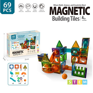 69Tiles Magnetic Building Blocks Set Marble Run Creative STEM Toys for Age 3+