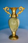 Vintage Onyx Of Pakistan Brass Gold Green Colored Vase - With Original Label