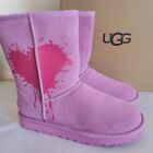 NEW WOMENS SZ 7 WILDFLOWER UGG CLASSIC SHORT VALENTINE SUEDE WOOL BOOTS 1128173