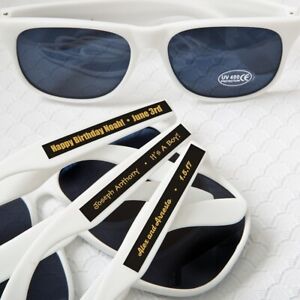 36-200 Personalized Metallics White Sunglasses - Beach Wedding Party Favors