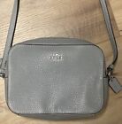 Coach Gray Pebbled Leather Zipper Closure Crossbody Bag Mini Camera Bag Purse
